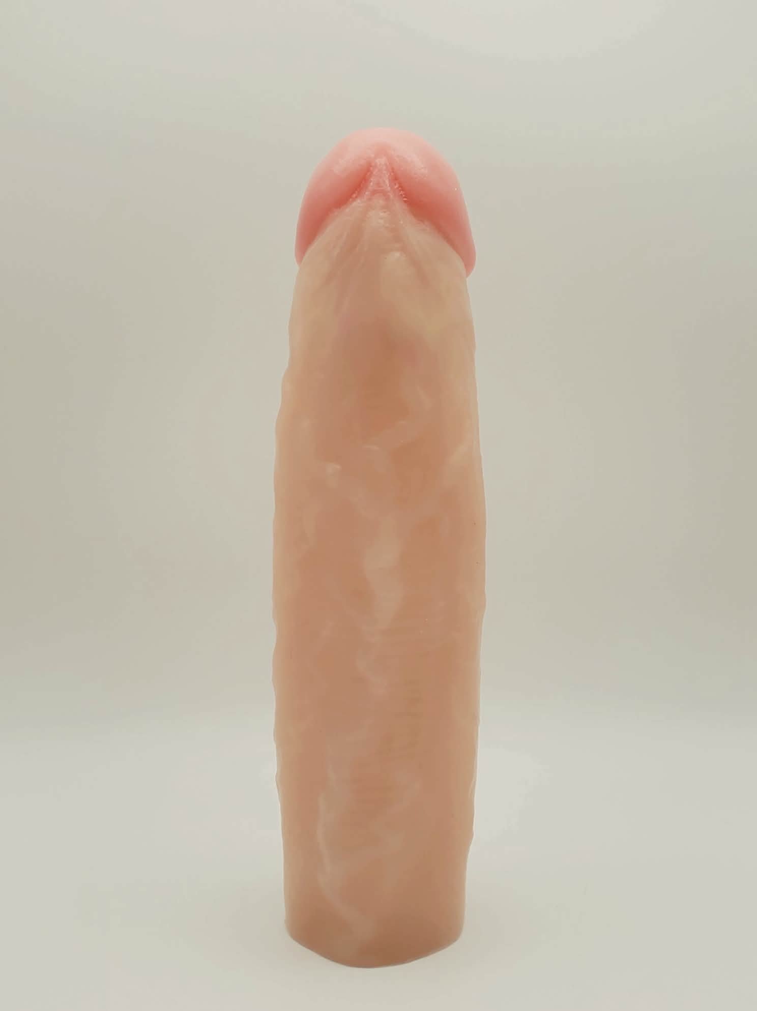 Helios handcrafted quad density silicone sleeve with natural anatomical detailing, full front view